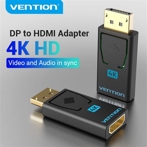 Vention Dp To Hdmi Adapter K Dp Male To Hdmi Female Video Audio