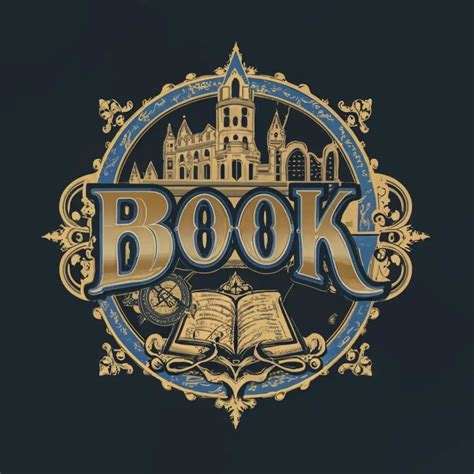 Logo Design For Bookish Charm Spell Victorian Gothic Theme With Books