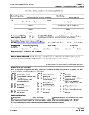 Fillable Online Dot Ca Exhibit 6 A Preliminary Environmental Study PES