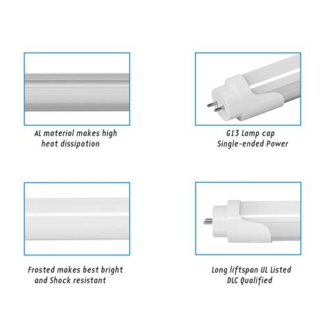 2Pack T8 LED Tube Light 2FT Light Bulb Ballast Removed 9W 18W Equiv