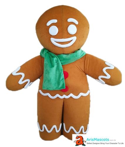 Lovely Gingerbread Man Costume Full Body Mascot For Adults Cartoon