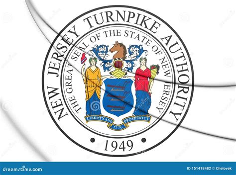 3d Seal Of New Jersey Turnpike Authority Usa Stock Illustration