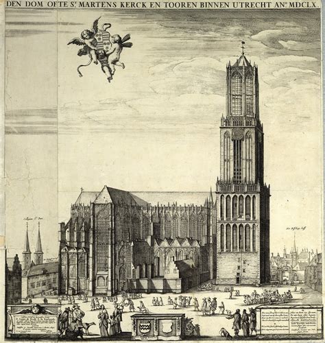 Utrecht Cathedral before the collapse of the nave, Netherlands image ...