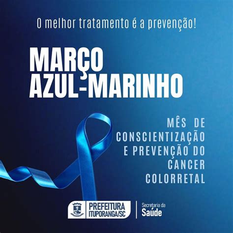 Março Azul Marinho Mês De Conscientização Ao Câncer Colorretal