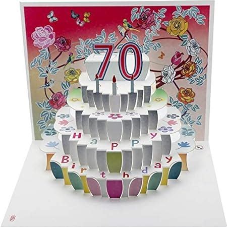 Forever Cards Carte D Anniversaire Pop Up 70 Ans Motif Floral Amazon