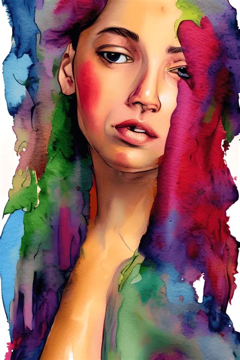 Womens Day Graphic Watercolor Painting With Hyper Realistic And