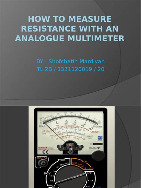 Pdf How To Measure Resistance With An Analogue Multimeter Dokumen Tips