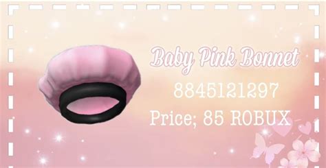 Pink Bonnet Bloxburg Code Coding Clothes Roblox Codes Bloxburg