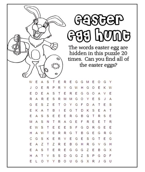 Easter Word Search Puzzles Best Coloring Pages For Kids