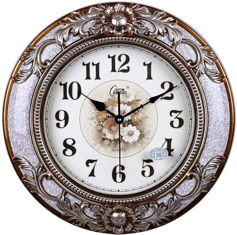 20 Inch European Style Hanging Clock Quartz Color Agate Brown