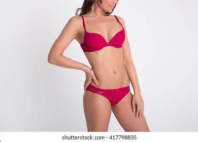 Sexy Woman Red Lingerie On White Stock Photo 417798835 Shutterstock