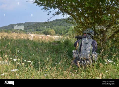 A U S Soldier Of 1st Battalion 121st Infantry Regiment 48th Brigade