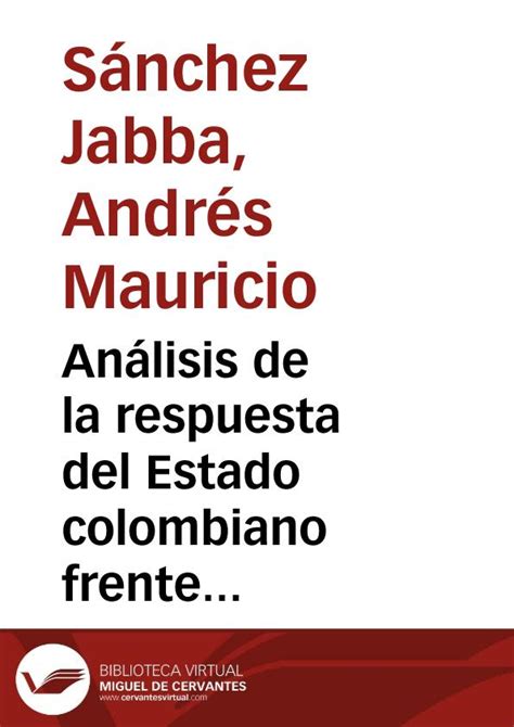 Análisis de la respuesta del Estado colombiano frente al Fenómeno de La