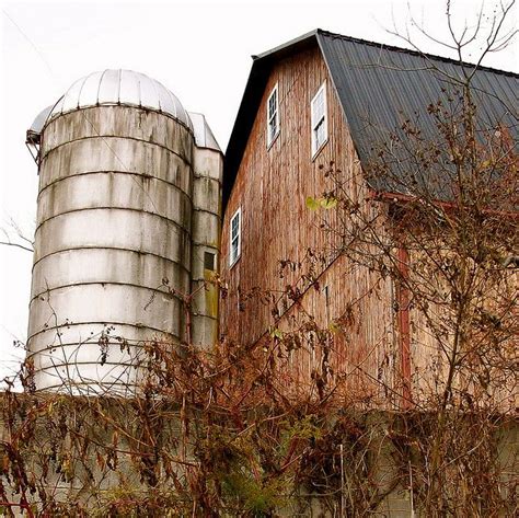 Barn And Silo Farm Buildings Old Barns Silos