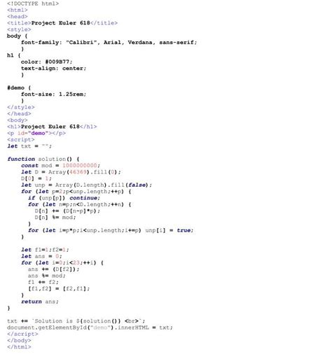 Javascript Code For Project Euler Numbers With A Given Prime