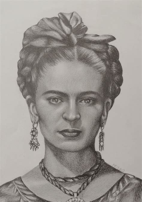 Dibujo A L Piz De Frida Kahlo Dibujo Realista De Grafito De Etsy M Xico