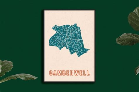camberwell map print map camberwell print digital etsy