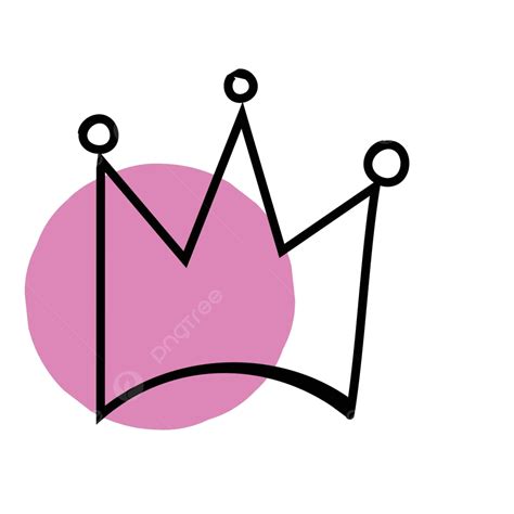 A White Background Featuring A Handdrawn Pink Crown Vector Crown