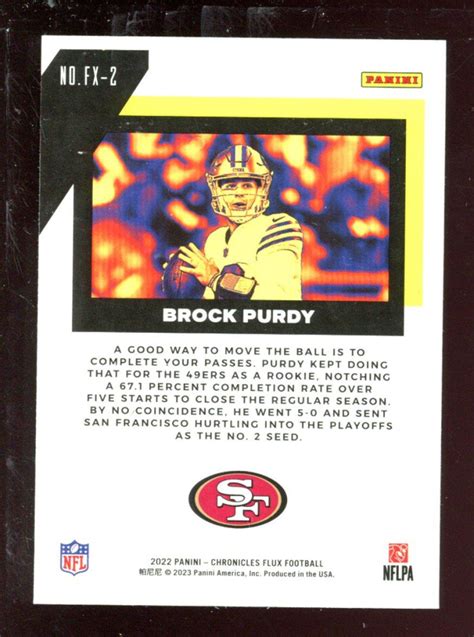 Brock Purdy 2022 Panini Chronicles Flux Rookies 2 RC Pristine Auction