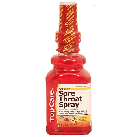 Top Care Fast Relief Sore Throat Spray Cherry Flavor 6fl Oz Cold