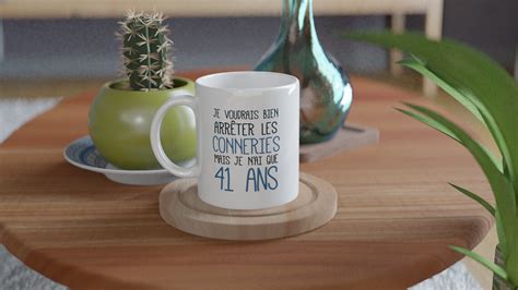 Mug Anniversaire 41 Ans Rigolo Drôle Tasse Cadeau Anniversaire 41 Ans