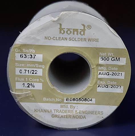 63 37 Tin Lead Bond Solder Wire 63 37 22 SWG Packaging Size 500