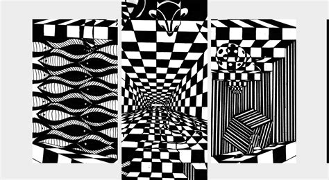 OP Art Black & White Ink graphic drawing Optical art on Behance