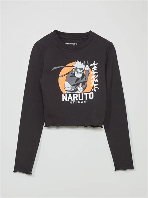 Camiseta Estampada Naruto Negro Kiabi