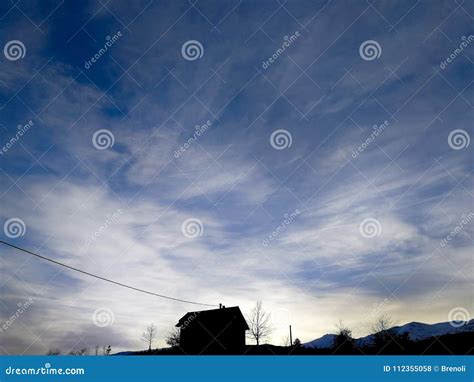 Sunrise stock photo. Image of village, sunrise, house - 112355058