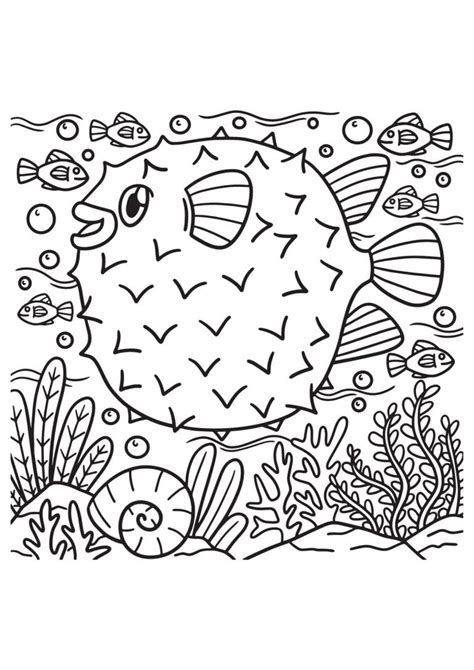 Sea creatures Color Sheets (Free + Printable) | Kokoprint.com