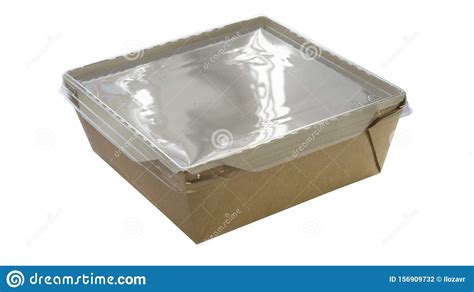 Cardboard Box For Food Stock Photo Image Of Cafe Fast 156909732