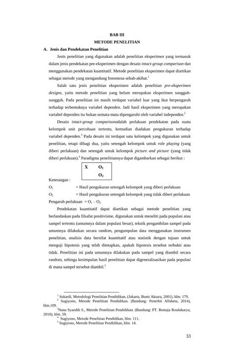 PDF BAB III METODE PENELITIAN A Jenis Dan Pendekatan