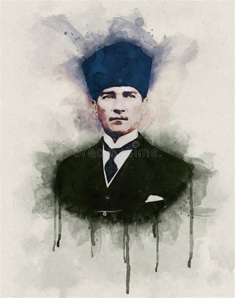 Portrait Of Mustafa Kemal Ataturk The Founder Of Republic Of Turkey