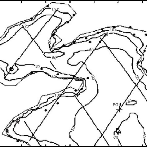 Bathymetric map of the Bohai Sea and the Yellow Sea (meters) showing ...