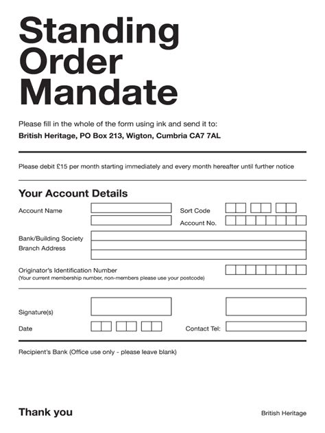 Standing Order Fill Online Printable Fillable Blank Pdffiller