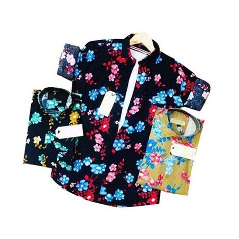 Collar Neck Mens Modern Printed Cotton Shirt Size M Xl At Rs 250