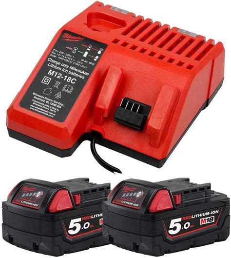 Milwaukee M18NRG 502 18V Energy Pack 2 X M18B5 5 0Ah Battery M12 18C