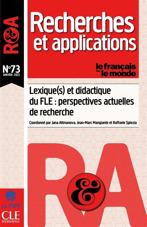 Lexique S Et Didactique Du Fle Perspectives Actuelles De Recherche