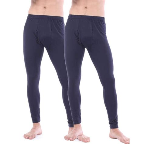 Lanbaosi Men Thermal Pants Long John Underwear Bottom 2 Pack Size M