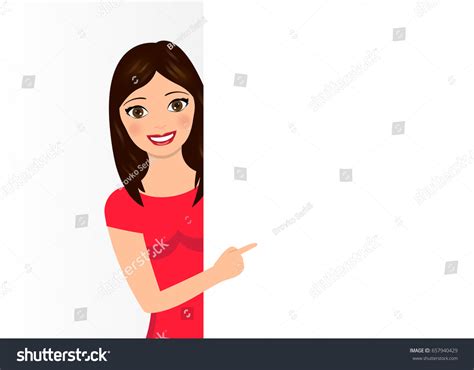 Woman Pointing Her Finger Girl Pointing Stock Vector Royalty Free