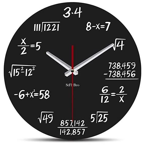 Stflybro No Ticking Math Wall Clock Solution Of Equation Is Equal To