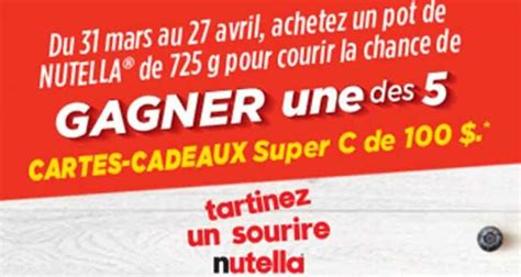 Gagnez 5 cartes cadeaux épicerie Super C de 100 chacune