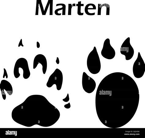 Marten Footprint Black Silhouette Design Vector Illustration Stock