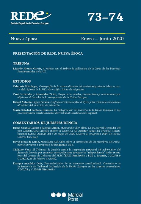 Libro Revista Española de Derecho Europeo Nº 77 Nueva época Enero