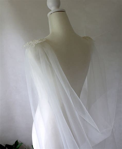 Tüll Hochzeit Cape Schleier Braut Cape mit französischer Spitze