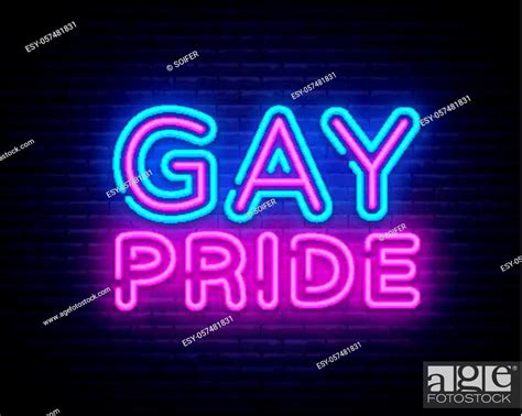 Gay Pride Neon Sign Vector Lgbt Design Template Neon Sign Light