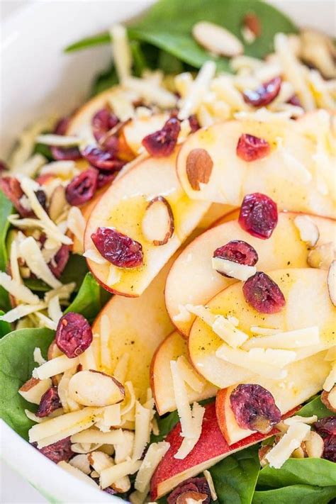 Apple White Cheddar And Spinach Salad With Honey Apple Cider Vinaigrette Recipe Delicious