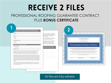 Editable Roofing Warranty Contract Template Roofing Warranty