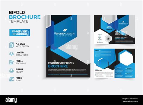 Modern Creative Bifold Trifold Brochure Template Pages Pages