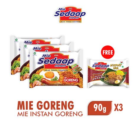 Jual Buy 3 Get 1 Mie Sedaap Goreng 90 Gr X 3 Free Mie Sedaap Salero